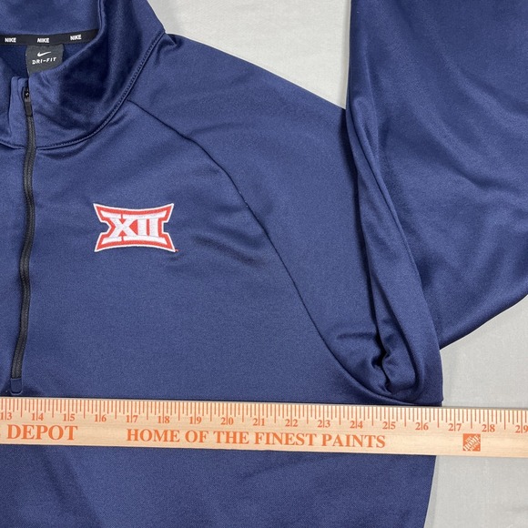 Nike Dri-Fit Big 12 Conference Mens 1/4 Zip Long Sleeve Pullover Jacket Navy 2XL - Picture 13 of 16